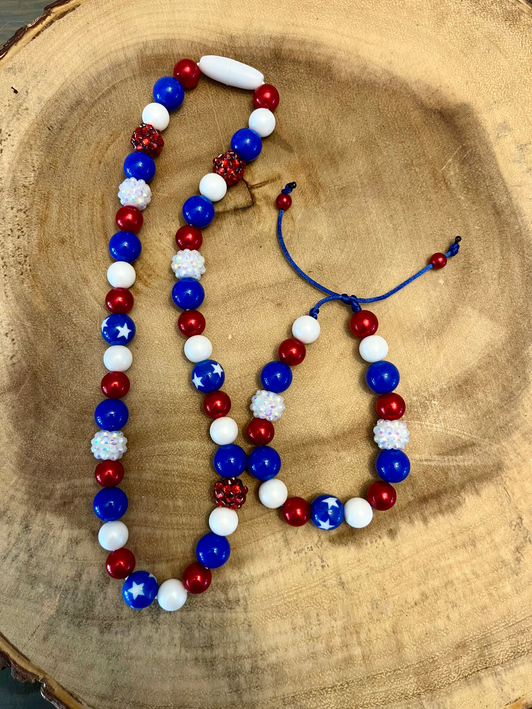 4th of July necklace and bracelet set